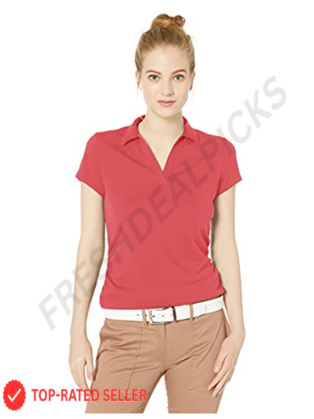 Women's Airflux Short Sleeve Golf Polo with UPF 50 and Moisture Wicking